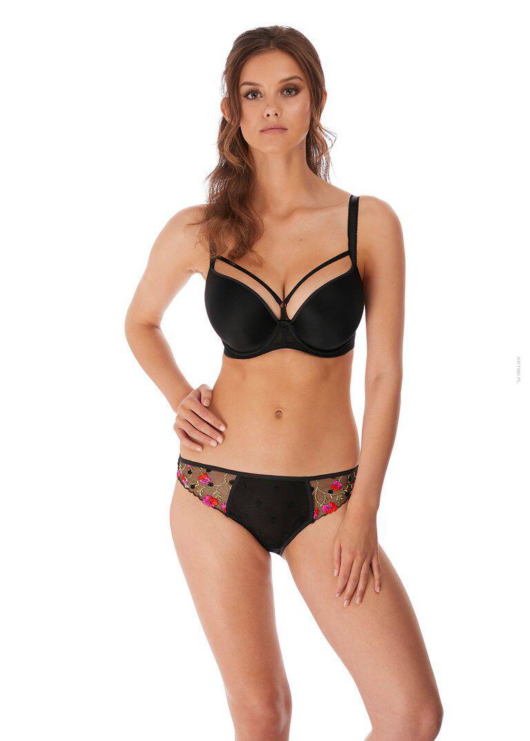 Freya Awakening biustonosz uw moulded plunge bra black