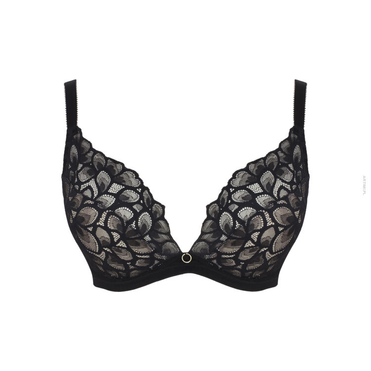 Panache Allure miękki biustonosz demi plunge black/latte