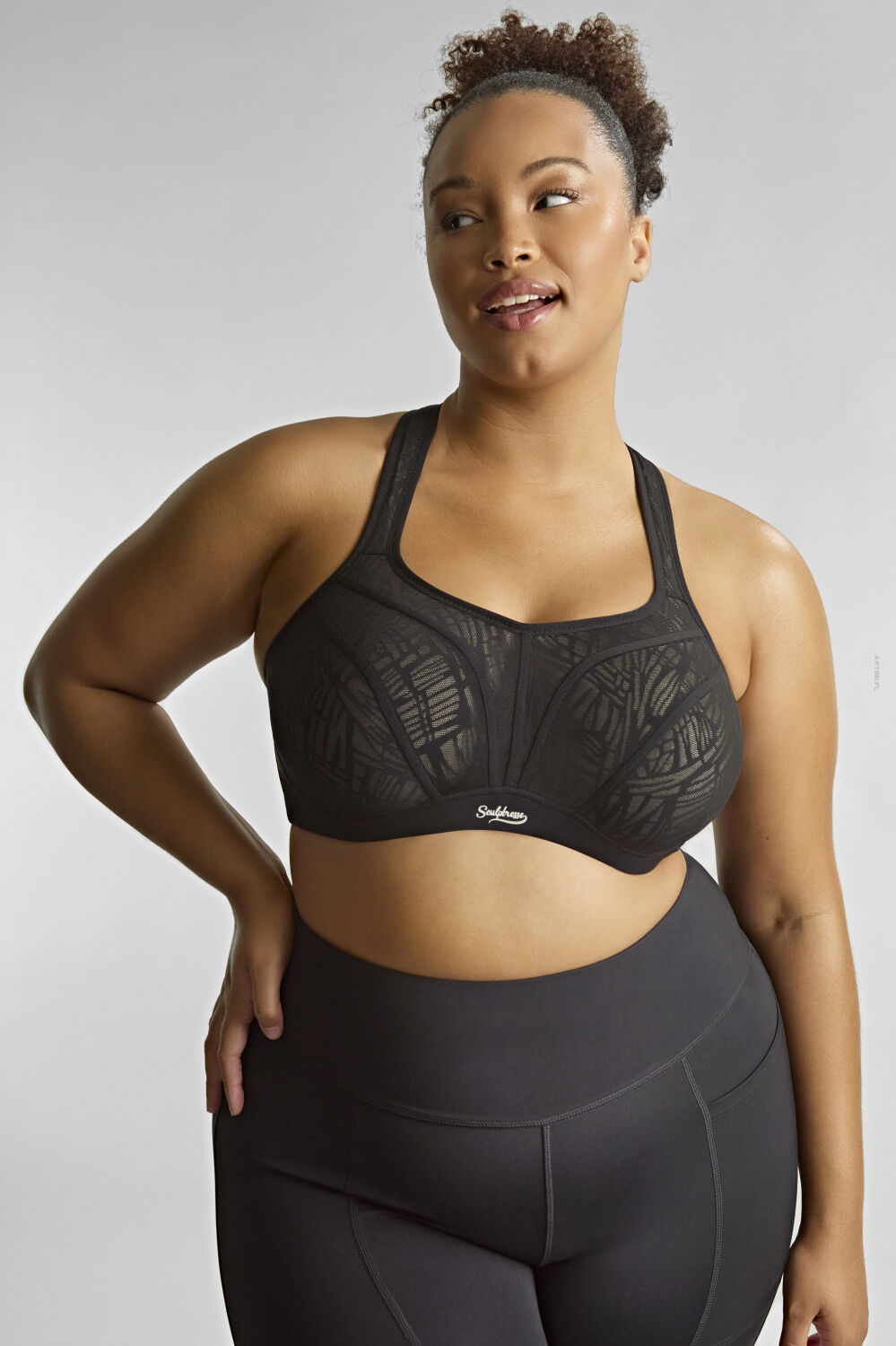 Sculptresse by Panache Activate Wired Sports Bra Black/Chalk biustonosz sportowy z fiszbinami