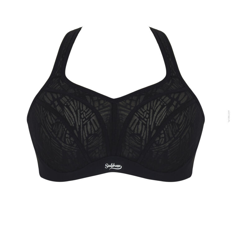 Sculptresse by Panache Activate Wired Sports Bra Black/Chalk biustonosz sportowy z fiszbinami