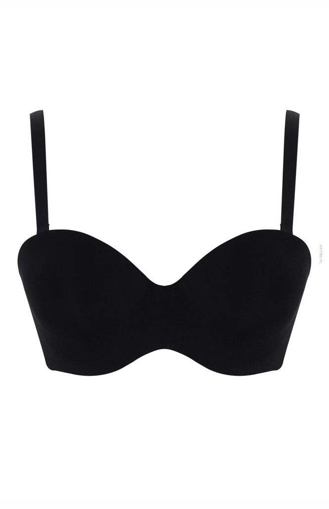 Panache 365 usztywniany biustonosz strapless bardotka czarny