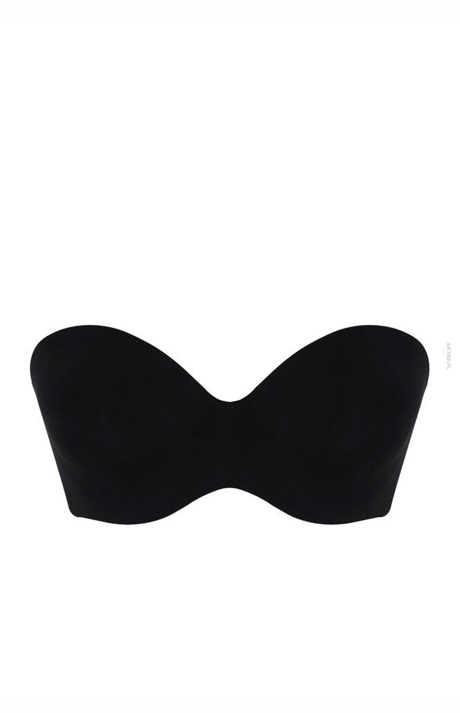 Panache 365 usztywniany biustonosz strapless bardotka czarny
