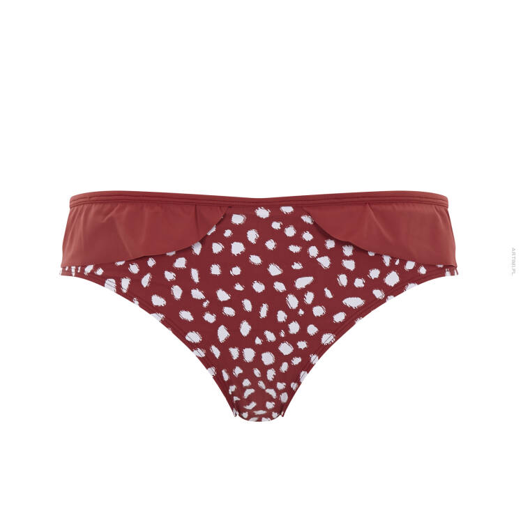 Panache Swim Mila majtki z falbanką frill pant brick red