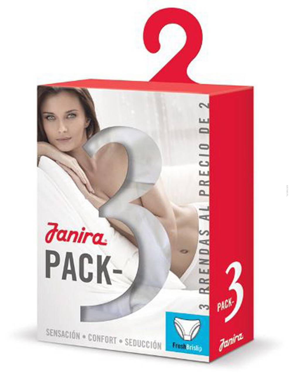 Janira majtki bawełniane brislip esencial 3 pack dune beż 1031184