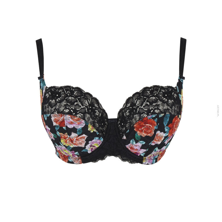 Panache Envy miękki biustonosz balkonowy full cup Black Rose