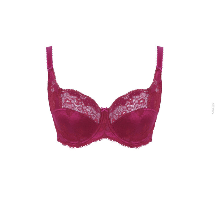 Panache Clara miękki biustonosz full cup orchid red