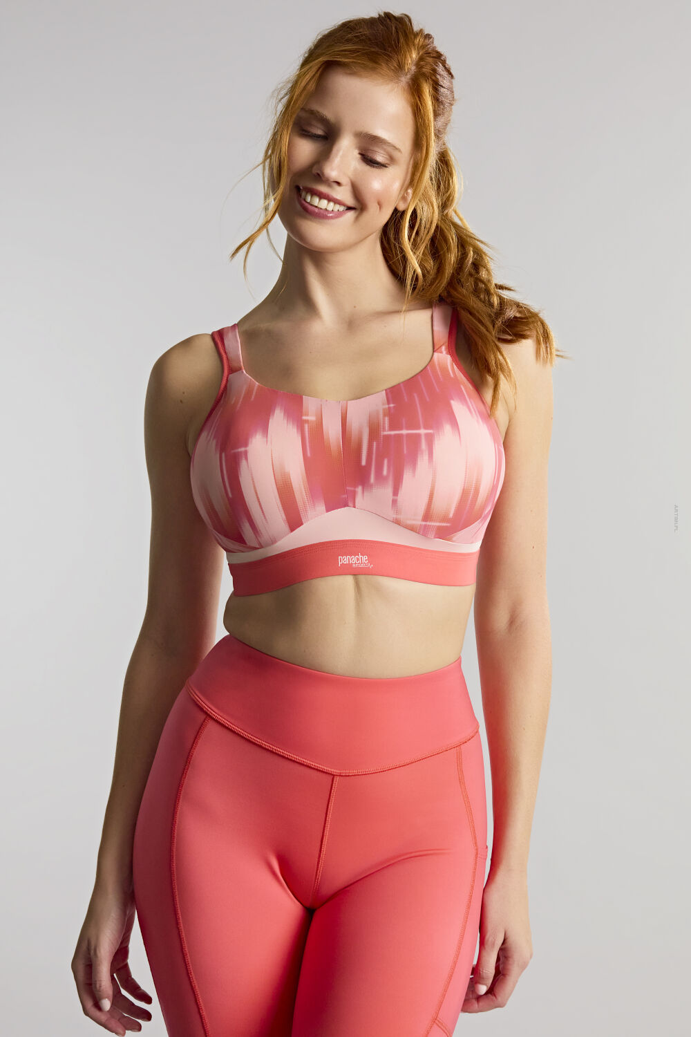 Panache Sport Boundless biustonosz sportowy bezfiszbinowy Pink Abstract