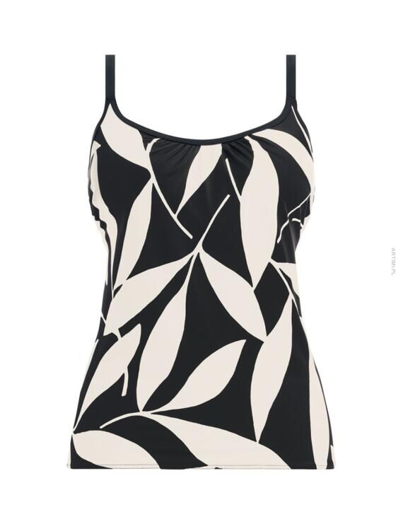 Fantasie Swim Ile De Re Scoop Neck Tankini Top Black & Cream