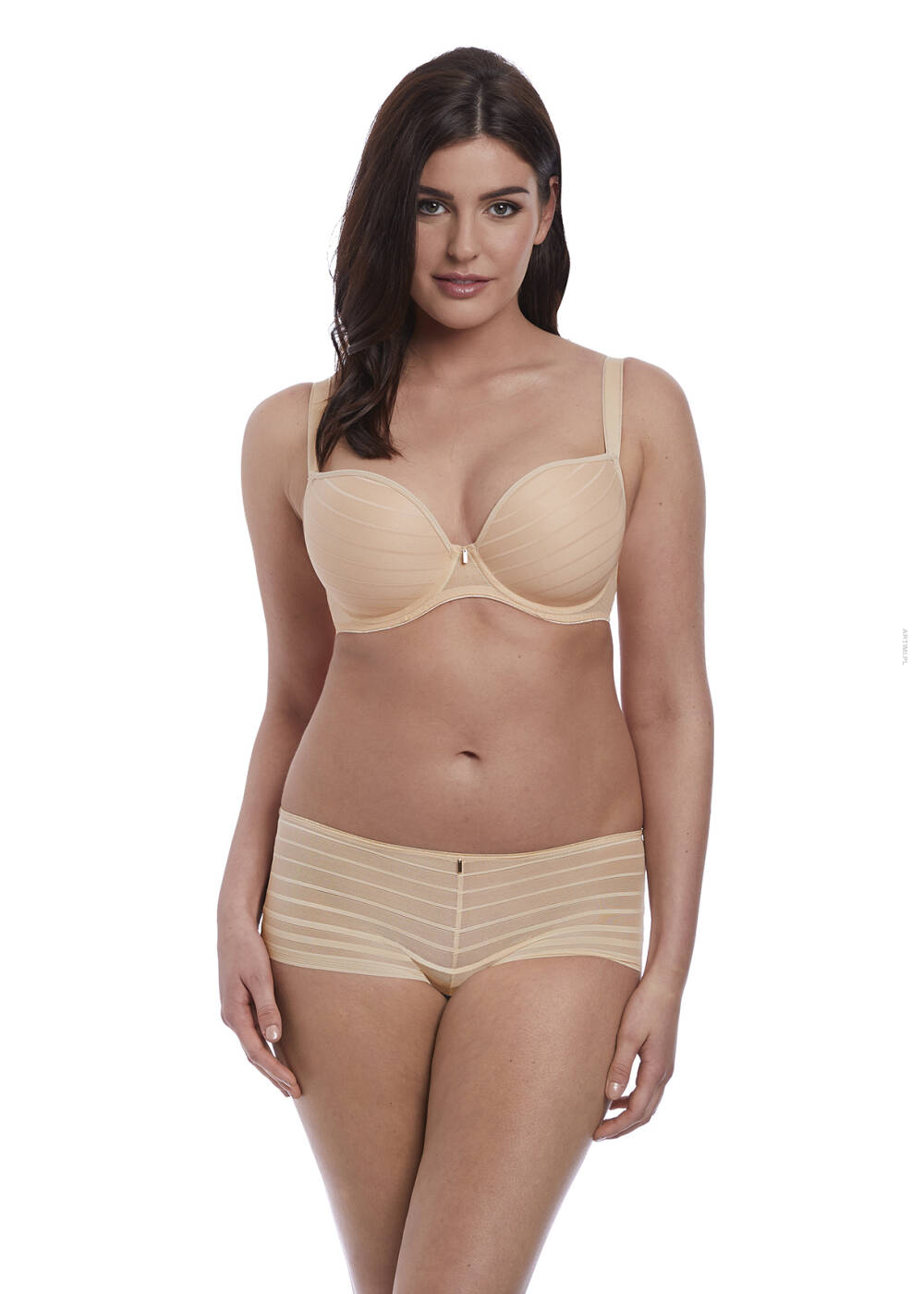 Freya Cameo biustonosz sand uw deco moulded plunge bra