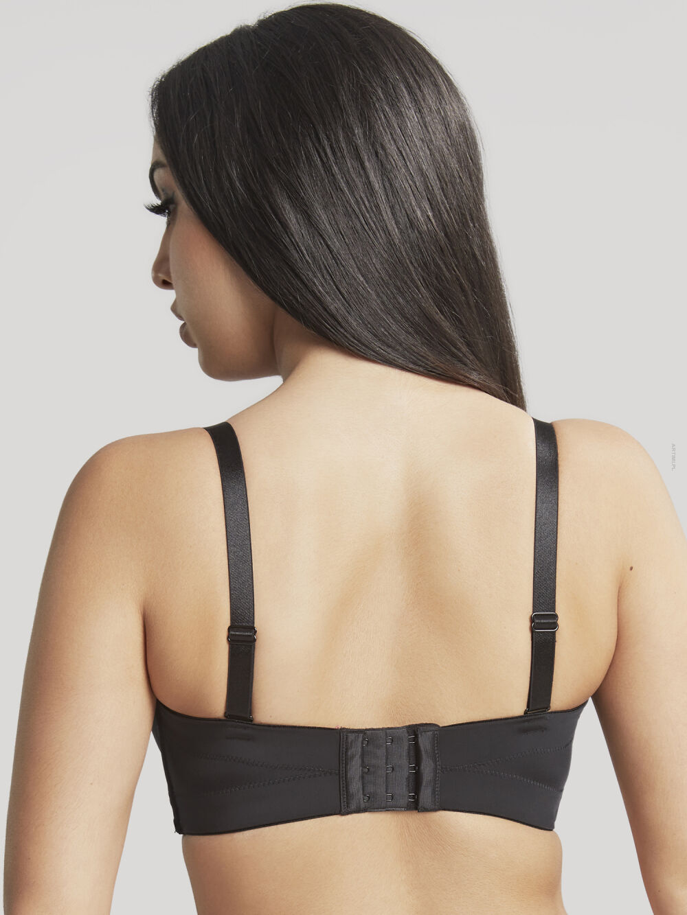 Cleo by Panache Faith gładki usztywniany biustonosz plunge strapless czarny