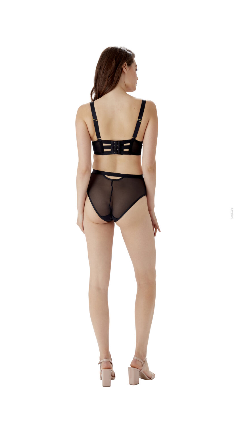 Gossard usztywniany biustonosz Pulse Mesh Longline Paddet Plunge Bra black