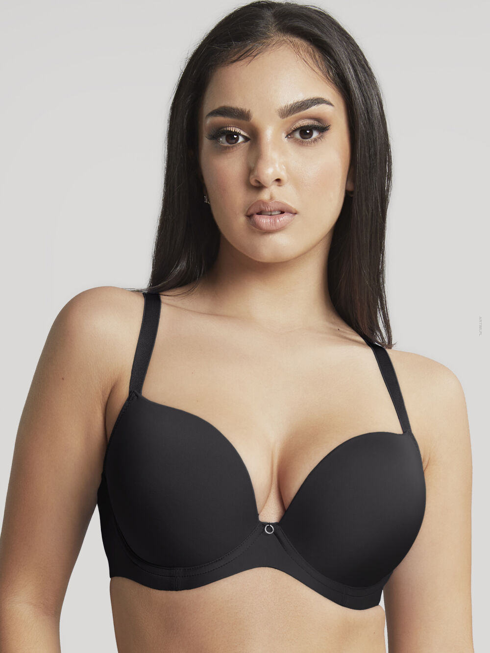 Cleo by Panache Faith usztywniany biustonosz plunge z termicznie kształtowaną miseczką czarny
