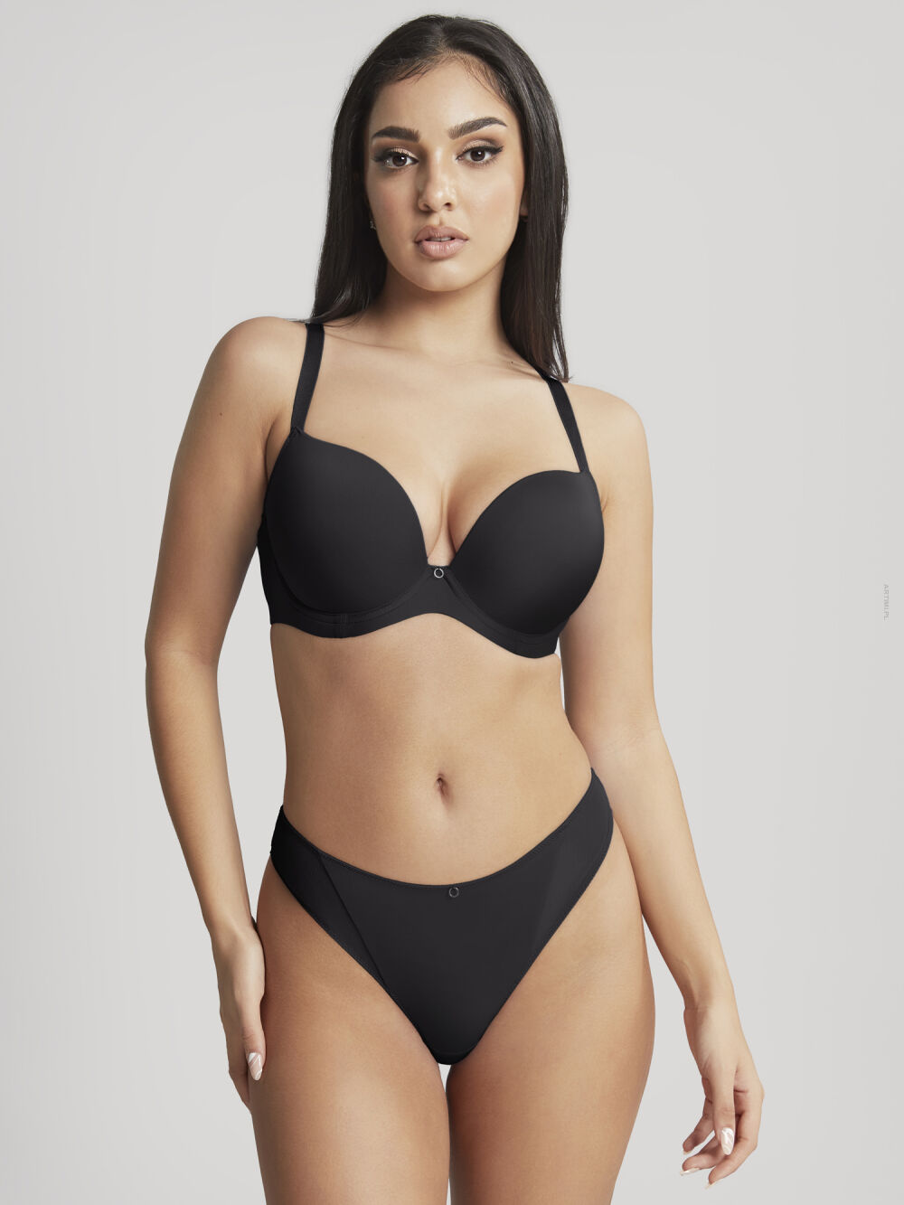 Cleo by Panache Faith usztywniany biustonosz plunge z termicznie kształtowaną miseczką czarny