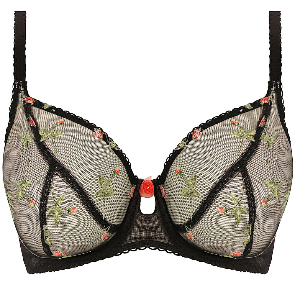 Freya Rose Blossom miękki biustonosz plunge czarny
